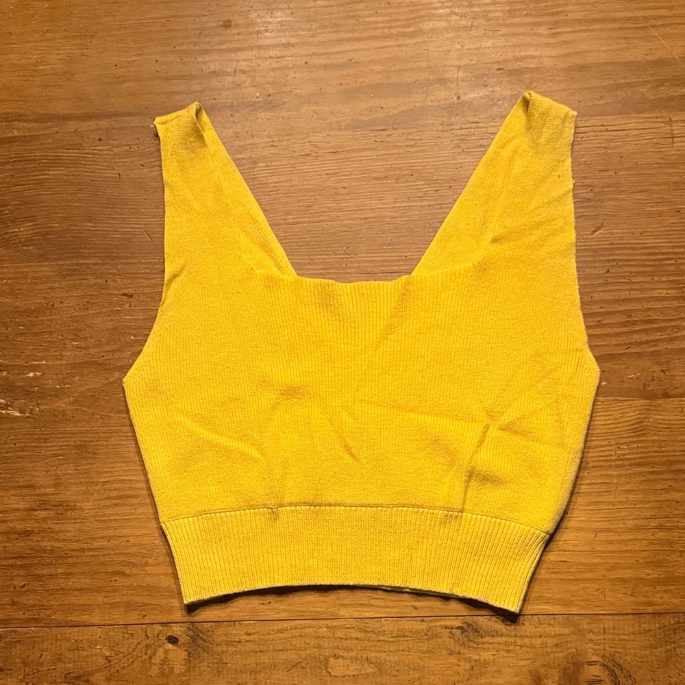 Source Unknown Vibrant Yellow Crop Top